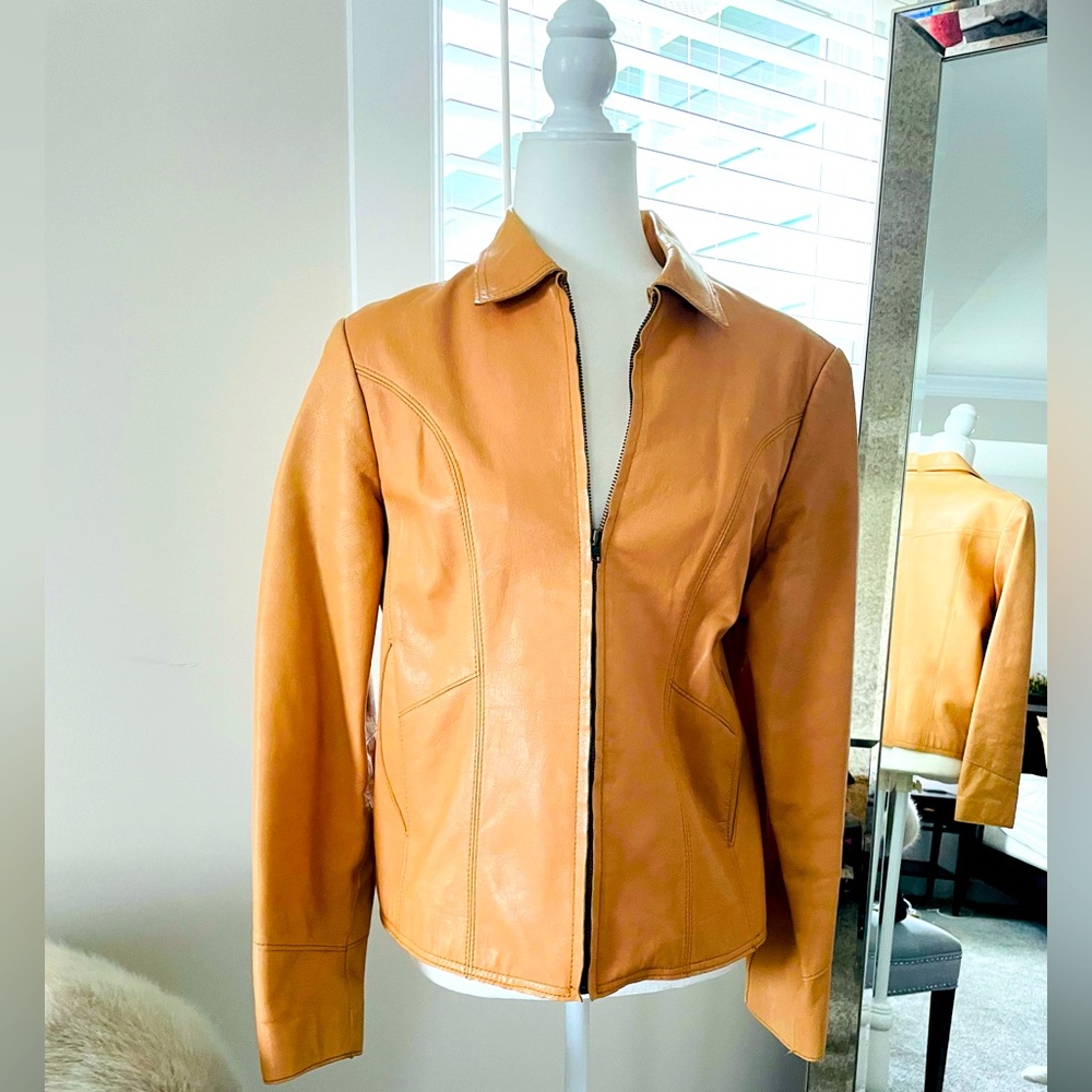 Vintage Gap Caramel Leather Jacket 🥮